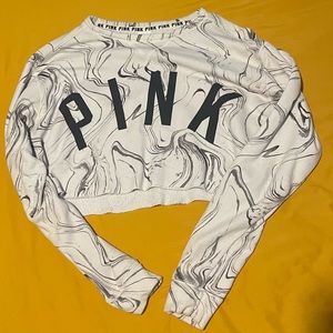VS PINK cropped marble sweatshirt